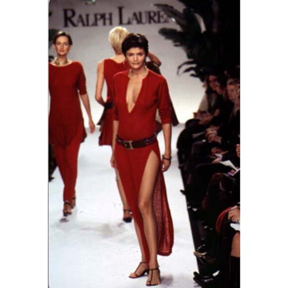 Ralph Lauren Collection Purple Label Vintage Linen Mini Dress Black 1997 Runway - Picture 8 of 16